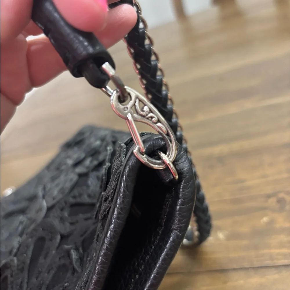 Brighton Elaine Floral Handbag Clutch with Braided Shoulder Strap